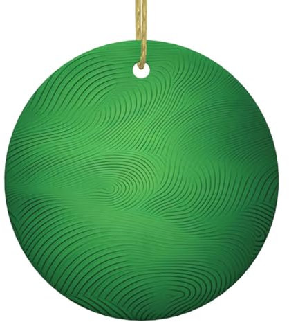 Grüne Kurve Textur Weihnachtsschmuck Keramik Ornament Runde Porzellan Ornament Weihnachtsbaum Keramik Hängende Ornament für Weihnachtsbaum Dekorationen