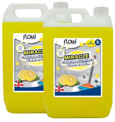 Flow Lemon Floor & Surface All Purpose Cleaner | Concentrate Formula | Interior & Exterior | Safe On All Surfaces (10 Litre)