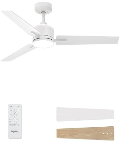 Newday Ceiling Fan with Lighting White 132 cm