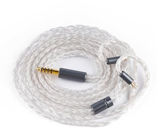 NICEHCK IcyMoon IEM Cable, 16 Core OCC+Silver Plated OFC Upgrade Cord,SPC in Ear Monitor Cables, Balanced Cords with 3.5/4.4mm Plug for Orchestra Lite Cadenza Hype4 Supermix4 (4.4mm with 0.78 2Pin)