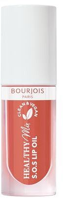 Bourjois Healthy Mix Clean S.O.S Huile à lèvres, Hydratante et brillante, Huiles de fruits nourrissantes et collagène vegan, 94% d'ingrédients d'origine naturelle, 4,5 ml, 05 Coeur Cacao