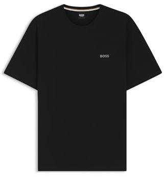 BOSS Herren Waffle T-Shirt Pyjama-Shirt aus Baumwoll-Mix mit Logo-Stickerei