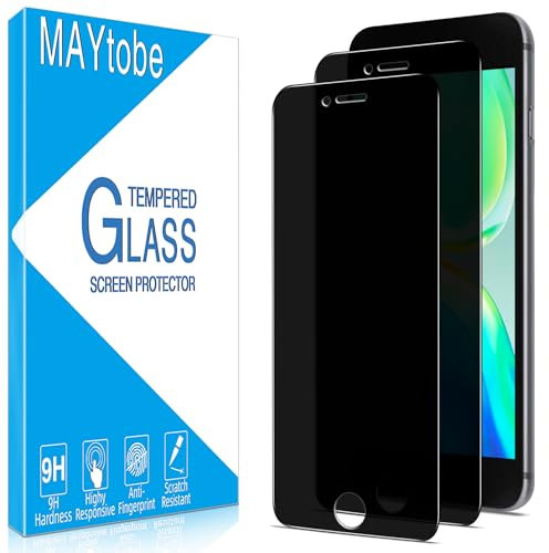 MAYtobe 2 Stück Sichtschutz Schutzfolie für iPhone 8 Plus, 7 Plus, Volle Abdeckung, Anti Spy, 9H Härte Schutzglas, Anti-Kratzen