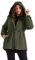 Hanna Nikole Damen Große Größe Leichte Wasserdicht Warm Fleece Regenjacke Zweiwege Reißverschluss Windbreaker Verstellbare Kapuze Outdoorjacke Armygreen 52