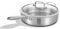 Inqibee 2.5 L Tri-Ply Stainless Steel Sauté Pan with Lid,26 CM Induction Frying Pan,Detachable Ergonomic Handle and Oven Safe