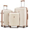Joyway Kofferset 3 Teilig Hartschale Leicht Reisekoffer von PP Haltbar Trolley Handgepäck Sets mit TSA Schloss und 4 Rollen Weiß