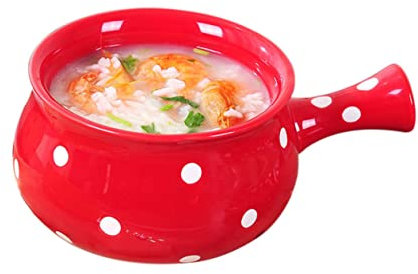 Alipis Schale mit Henkel pasta bowl frühstücksbowl soup bowl japanische Suppentassen Süßigkeiten schmelzen Topf Mini-Heizung japanische Süßigkeiten Keramikschale Instant-Nudelschüssel rot