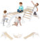 RELAX4LIFE Triangolo da Arrampicata con Scivolo per Bambini, Arco da Arrampicata e Scala per Arrampicarsi in Legno, Montessori Giocattoli Bimbi 2-5 Anni (1, Bianco)
