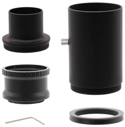 TUBBEK Teleskop-Adapter-Set for Sony NEX, A7, A6000-Serie, 1,25-Zoll-Okular auf T-Mount-Adapter + Verlängerungsrohr + T2-Mount auf E-Mount-Adapter