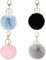 4er Set Flauschige Pompons Schlüsselanhänger, Plüsch Taschenanhänger in Verschiedenen Farben, Weiche Bommel Anhänger für Handtaschen, Schlüssel und Auto, Geschenk, 8 cm Durchmesser, plush keychain