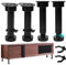 4 Pieds de Meuble Réglables, Pieds de Meuble Réglables en Hauteur 15-18cm,Pieds de Meuble Stables pour Armoires Tv Lits Canapés Tables de Chevet Chaises Armoires de Salle de Bain Tables Basses Noir