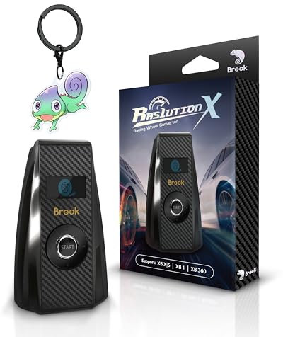 Brook Ras1ution X Édition Exclusive Officielle – Convertisseur de Volant pour Xbox Series X/S, Xbox One & 360, Force Feedback, Réglages Via App & Porte‑clés Inclus
