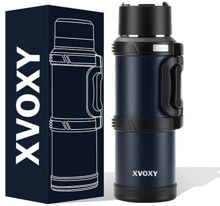 Xvoxy Vacuum Flask for hot Drink 2.5 L (24hrs Hot & Cold) - Insulated Large Coffee Flask - Double Layer Stainless Steel Water Bottle - Navy