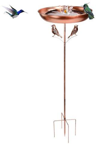 UHETLET Abreuvoir Oiseaux Exterieur sur Pied 30 x 80 cm en Fer Mangeoire Oiseaux Exterieur Abreuvoir pour Oiseaux Extérieur Abreuvoir Oiseaux Balcon Mangeoire Oiseaux sur Pied pour Jardin Balcon
