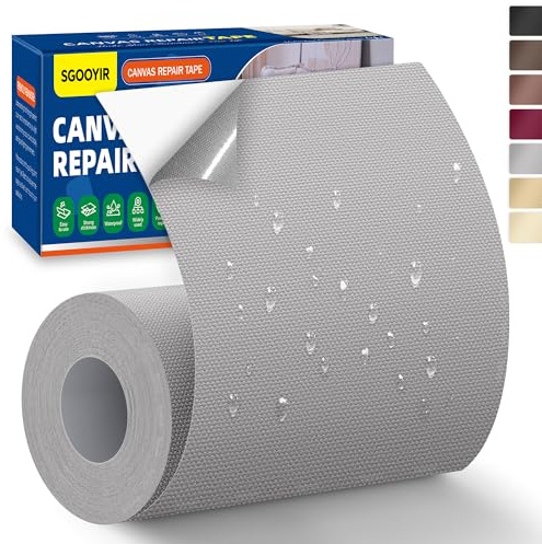 Flicken Selbstklebend Stoff, Selbstklebend Textilklebeband Leinwand Grau