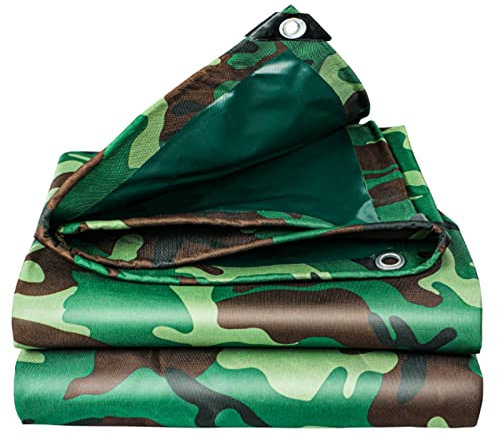 Bâche de camouflage imperméable et résistante - 1 x 6 m - Bâche de sol pliable pour camping, jardin, meubles, bâche de tente - 450 g/m²