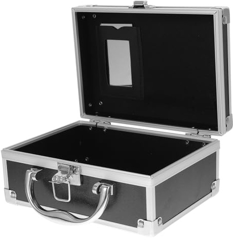 Reise Make Up Koffer aus Aluminiumlegierung mit Griff, Schwarz, Organizer | Alu Werkzeugkoffer, Leichtes Design, Viel Stauraum, Tragbar für Reisen und Alltag, Stilvolle Ausführung