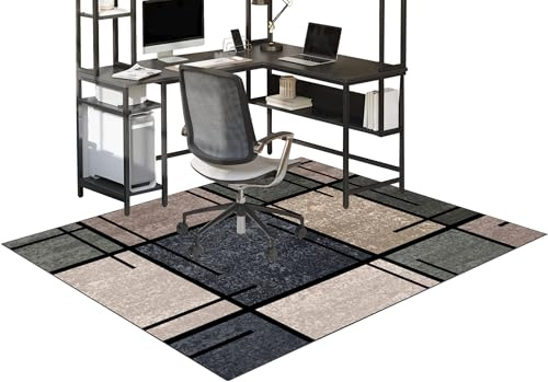 Bodenschutzmatte Gaming Bürostuhl Unterlage Stuhlmatten Schreibtischstuhl Rutschfest, Bürostuhlunterlage Gaming Teppich Bürostuhl Matte Schreibtischstuhl für Hartböden und Teppiche 140 x 180 cm