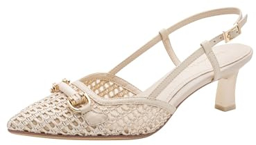 Tamaris Damen Sling Pump mit Stilettoabsatz, beige, 41 EU