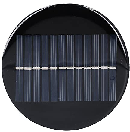 Cryfokt Panel Solar Redondo Eficiente 0,8 W 6 V Placa de Carga Solar para Luz de Bricolaje, para Pequeños Proyectos Domésticos, Pantalla de Paneles Solares Portátiles