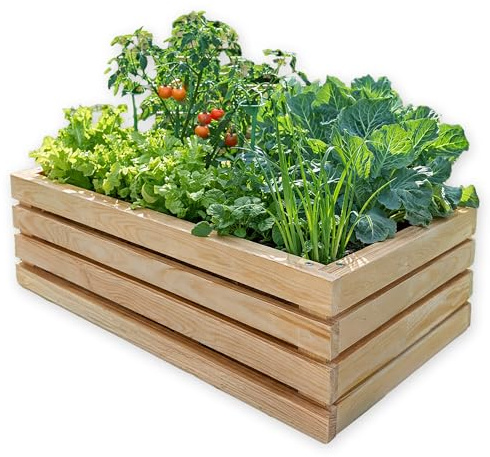 MG Design Jardinière en Bois 22,5 x 86 cm – Bac à Fleurs Long pour Balcon, terrasse et Jardin, bac à Plantes ou Cache-Pot en Bois Naturel