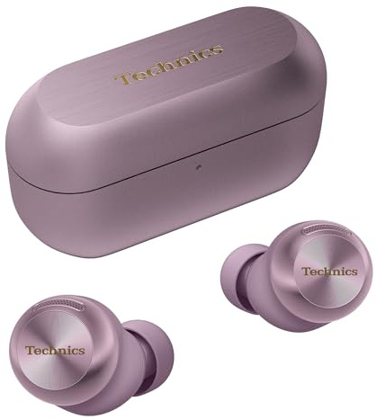 Technics EAH-AZ100 10mm True Wireless Earbuds mit Magnetic Fluid Driver, Adaptive Noise Cancelling, Voice Focus AI, 3-Geräte Multipoint, Dolby Atmos, Qi, IPX4, Flieder