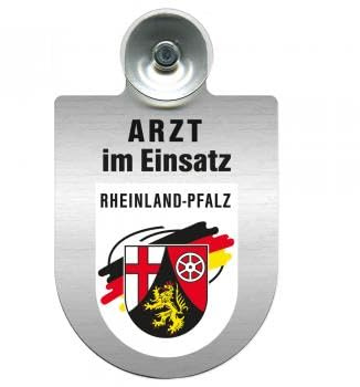 Einsatzschild Windschutzscheibe incl. Saugnapf - Arzt im Einsatz - 309352 - incl. Regionen nach Wahl Farbe Region Rheinland-Pfalz