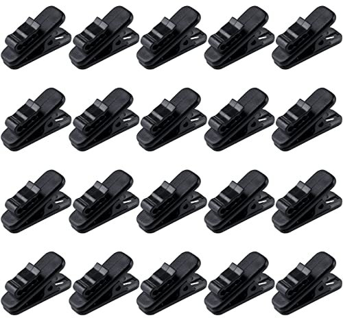 MUZHI Headphone Clip,Small Cable Clothing Clips,Earbud Clip to Keep Earphone/Microphone Cord in Place for 1.5mm Wire Diameter Round Wire Earphone 1 Inch Length,20Pcs (Black)
