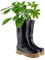 Dibor Large Blue Ceramic Wellington Boot Outdoor Plant Pot Spring Summer Gardening Gift (BX07)