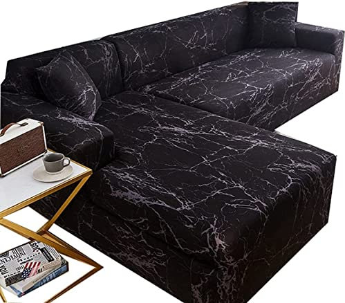 Sofa Überzug l Form XXL Ecksofa Sofabezug Stretch Sofahusse Groß Bunt Muster Couchbezug Elastische mit Ottomane Links/Rechts Für 2 Kostenloser Kissenbezug