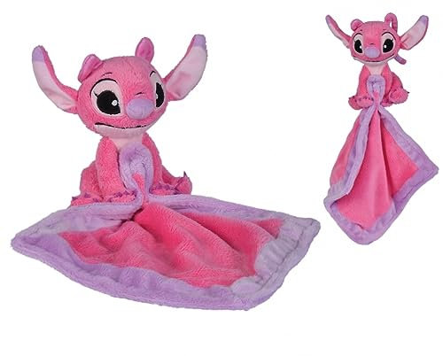 Lilo & Stitch Angel Peluche de 12 cm Con Cuadrado Doudou (20 cm) - Suave y Original Para Niña y Niño, Regalo de Cumpleaños