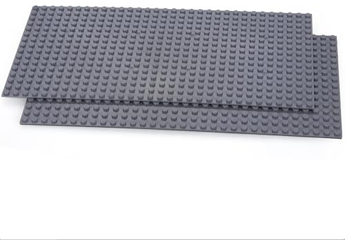 2er Set Bauplatten für kleine Klemmbausteine asphaltgrau 255 x 128 x 3mm 16 x 32 Noppen Nicht stapelbar