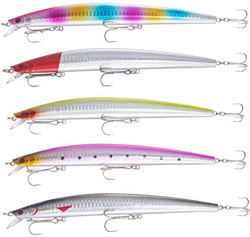 TUXIBIN18 cm Große Angelköder Set forellen köder Angel Köder zum Raubfisch Angeln auf Hecht Barsch Zander, Wobbler Kunstköder Set 5-9