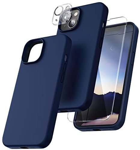 TOCOL Silicone for iPhone 14 Case 6.1-Inch, Liquid Silicone Multi-Color Slim Silky-Soft Touch Anti-Scratch Shockproof Protective Phone Cover, Blue