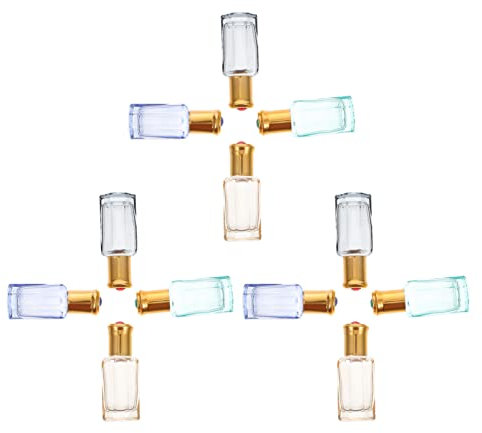 FOMIYES 12stücke Pack Glas-rollflaschen Für Ätherische Öle Kompakte Reiseflaschen Mit Unterbehältern Einfach Zu Befüllen Reinigen Für Parfüm Und Kosmetika