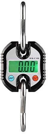 ACiyD 150 kg x 50 g Báscula Colgante Digital Gancho de Acero Inoxidable Báscula de grúa electrónica Balanza de Equipaje Herramienta de pesaje báscula báscula de Cocina (Negro)