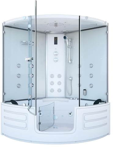 AcquaVapore Dampfdusche Whirlpool Dusche Duschkabine K70-WS-EH-EC-SC 150x150cm Schlauchreinigung+Scheibenversiegelung