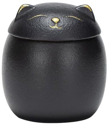 DOITOOL Airtight Coffee Container Decorative Ceramic Jar Lucky Cat Shape Ceramic Cookie Biscuit Treat Jar Ceramic Kitchen Canister Food Snack Storage Jar Candy Dish for Kitchen Container