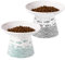 OMAYKEY 6.25 Inch Extra Wide Ceramic Raised Cat Bowls, Elevated Cat Bowls for Food & Water, Wide Shallow Cat Food Dish, Whisker Fatigue, Stress Free, Protect Spine, Black & Green Fish