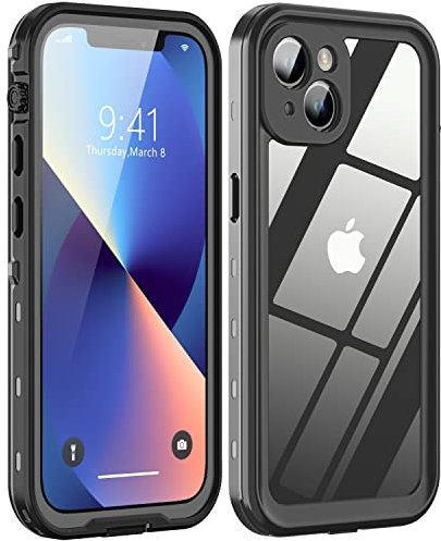 LOVE BEIDI Design for iPhone 13 Mini Waterproof Case, Full Body Shockproof Case with Built-in Screen Protector, Dust Proof Phone Case Cover for iPhone 13 Mini 5.4 inch (Black)
