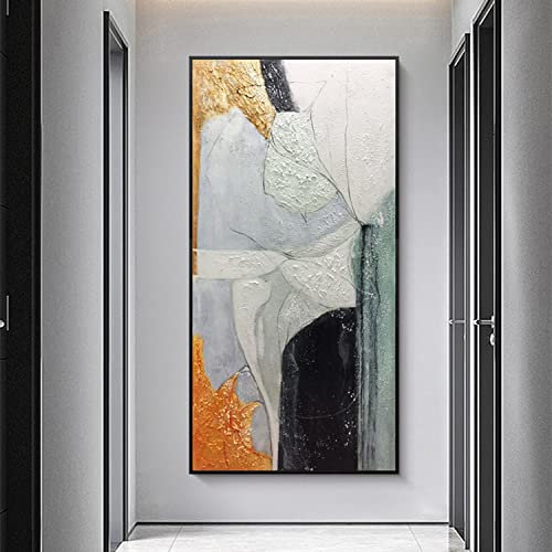RGVV Tableau Peinture Huile sur Toile Abstrait,Images d'art Moderne Peinture À l'huile Originale Peinte À La Main Abstraite Bloc De Couleur Peinture Murale sans Cadre Illustration Texturée Décoration