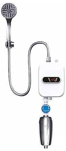 TaNeHaKi Durchlauferhitzer Elektro Warmwasserbereiter für Bad Dusche Warmwasserspeicher Mini Instant Durchlauferhitzer mit Duschkopf 3500W 220V