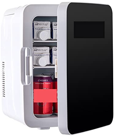 eyes LA Mini Fridge 10L Car Refrigerator Portable Freezer Cooler and Warmer Storing Skincare Cosmetic Food Drink for Home Car Use (Size : Black 1)