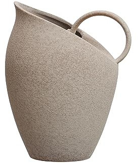 Bloomingville Krug aus strukturiertem Steingut, 22,9 cm, 2,3 cm, Weiß