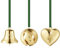 Georg Jensen 2023 Geschenkset mit Glocke, Kugel und Herz - 18 Karat Gold Plattiert Ornamente - Weihnachten Hängende Dekoration - 3 Stück