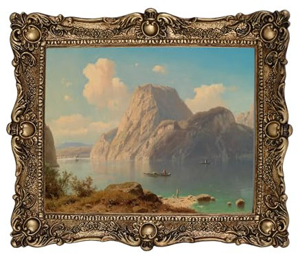OIGUMR Cadre photo doré vintage 25,4 x 20,3 cm en verre, résine