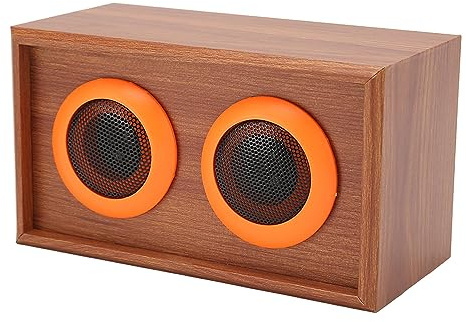 Heimkino Regallautsprecher Aus Holz, Verlustfreier Hifi Sound, Feiner und Dynamischer Klang, Subwoofer Lautsprecher, Plattenspieler Lautsprecher für Phono, Desktop, TV (160 X 90 X 76 Mm)(Holzmaserung)