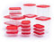 ASPIRE UK 17 Pack Food Storage Container Set Red BPA Free Reusable Plastic Container Airtight Leak-Proof Safe Perfect for Meal Prep and Lunches