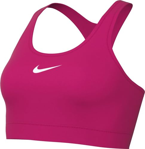 Nike Damen Sport-BH W Nk Swsh Med SPT Bra, Fireberry/White, DX6821-615, XS