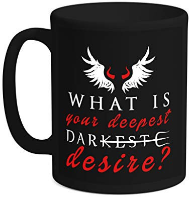 FANTA UNIVERSE FOR WIZARDS AND OTAKU Lucifer Tasse aus Keramik, glänzend, Schwarz, 325 ml